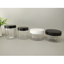 Screen Printed Cosmetic Plastic Container with Black Cover